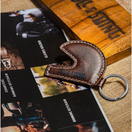 Helmet Keychain Dark Brown