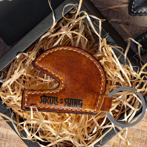 Helmet Keychain Camel Brown